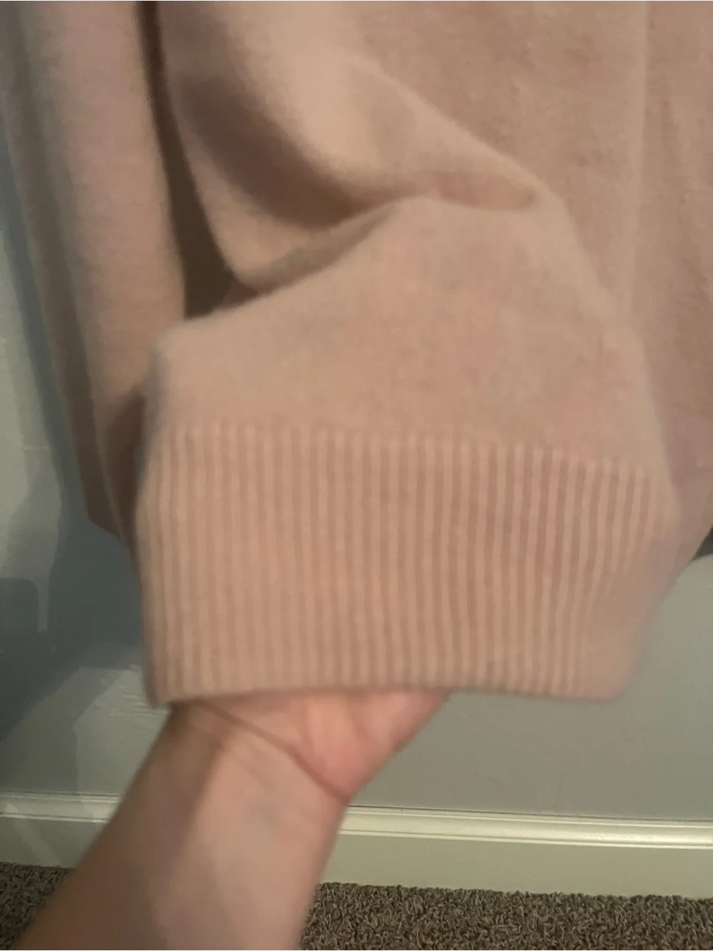 BANANA REPUBLIC Caro Oversized Lightweight 100% Cashmere Sweater Blush Pink Sz S
